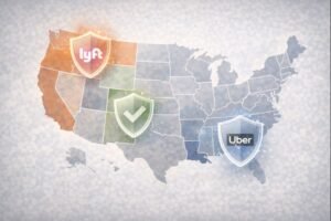 United States map illustration with highlighted regions symbolizing state-based insurance differences.
